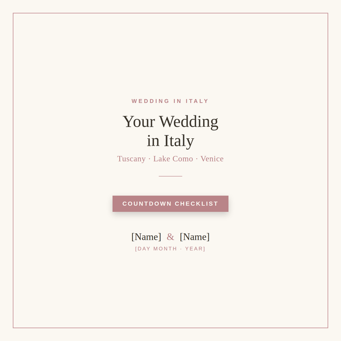 Wedding Countdown Checklist — Month-by-Month Wedding Checklist | PDF + Editable Canva Template