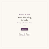 Wedding Planner Deluxe — Complete Wedding Planner for Getting Married in Italy | PDF + Editable Canva Template