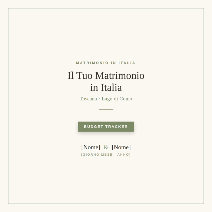 Wedding Budget Tracker — Budget Matrimonio Digitale | PDF + Template Canva + Google Sheets