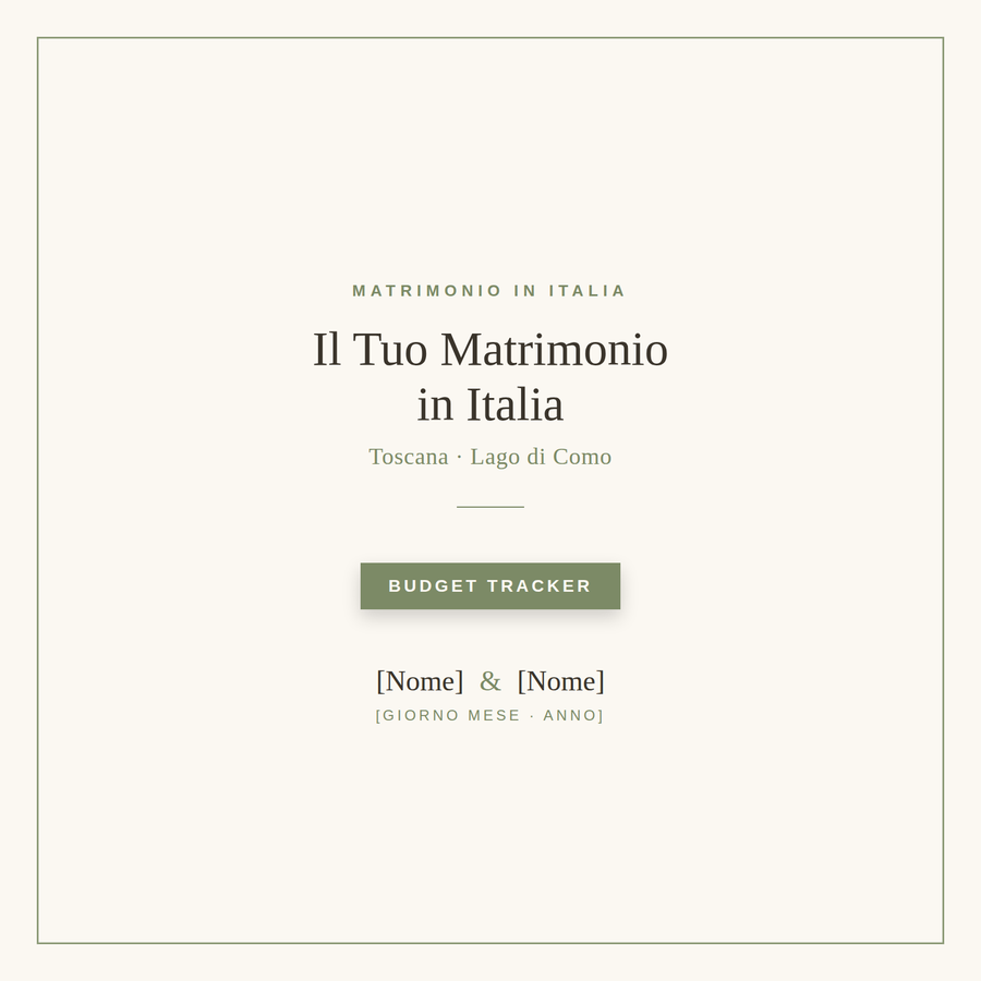 Wedding Budget Tracker — Budget Matrimonio Digitale | PDF + Template Canva + Google Sheets