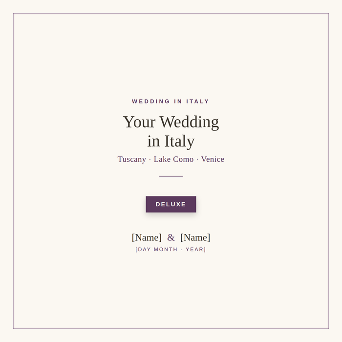 Wedding Planner Deluxe — Complete Wedding Planner for Getting Married in Italy | PDF + Editable Canva Template