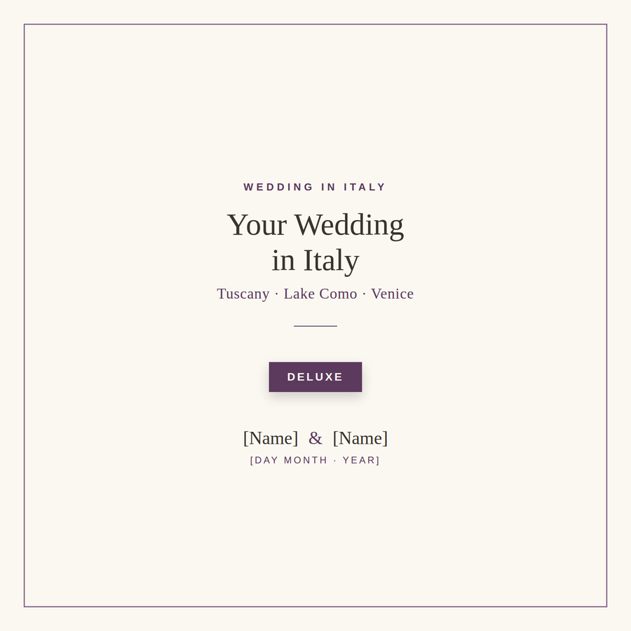 Wedding Planner Deluxe — Complete Wedding Planner for Getting Married in Italy | PDF + Editable Canva Template